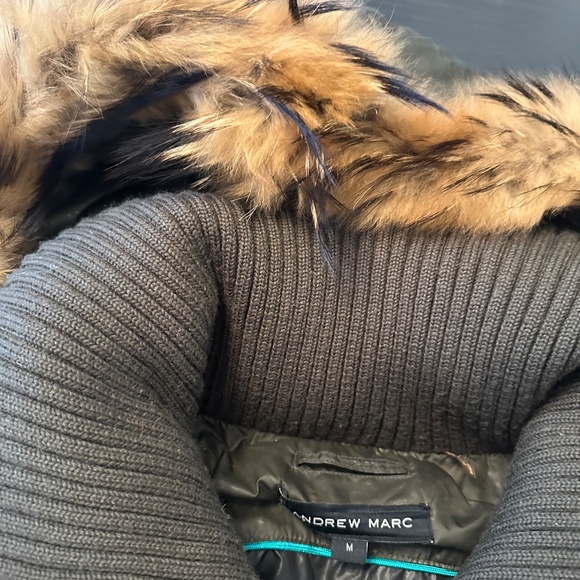 Andrew Marc Womens Green Quilted Down Jacket, Removable Hood - Size Medium - Picture 8 of 10